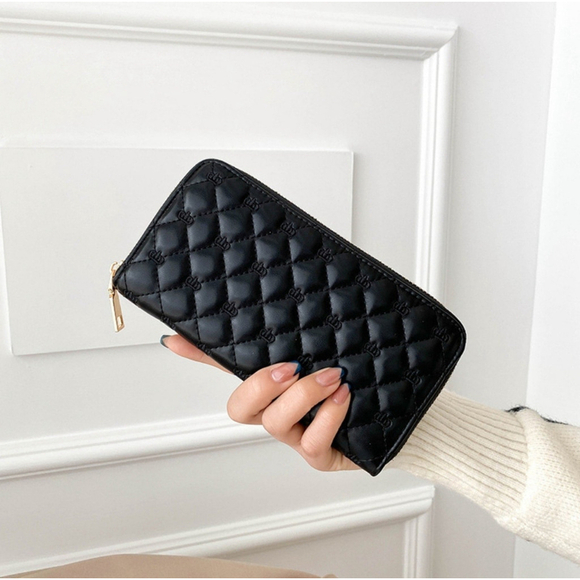 Handbags - Quilted Style Wallet In Black